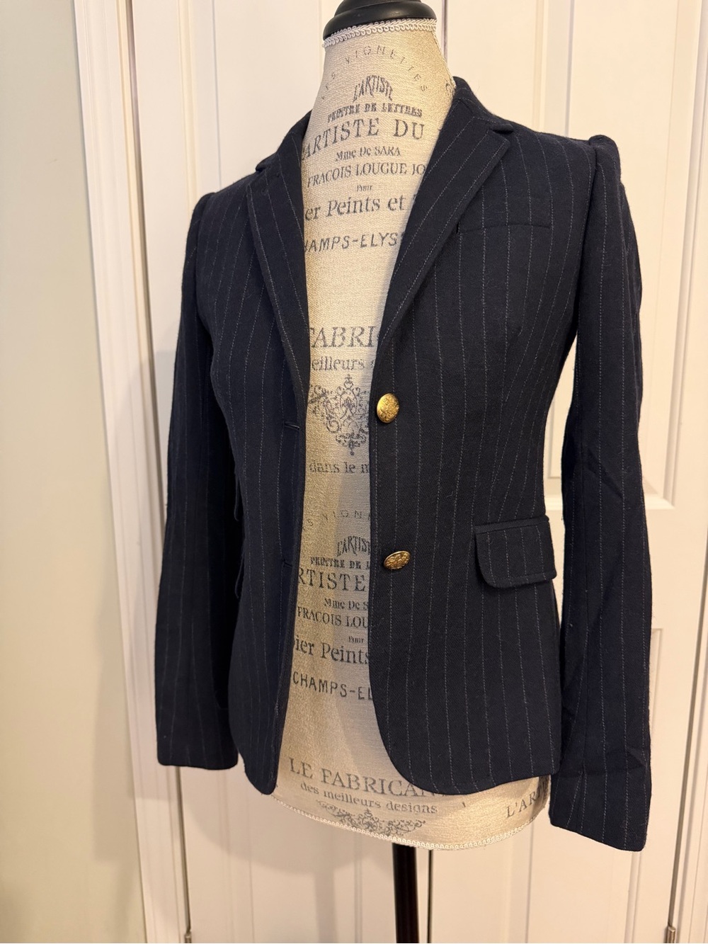Navy Pinstripe Tailored Women's Blazer